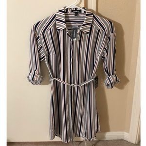NWT Express Striped Long Sleeve Shirtdress